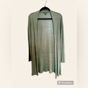 Eileen Fisher Olive Green Linen Cardigan, Small